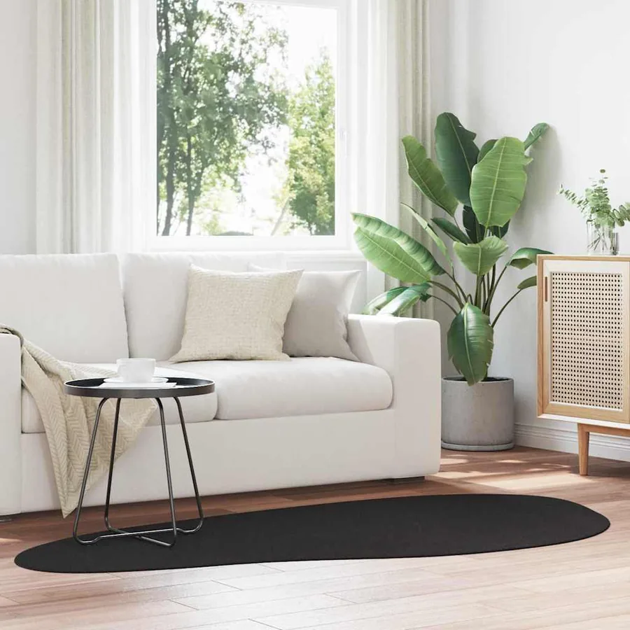 Tapis de surface HUARTE Noir 100 x 200 cm Polyester