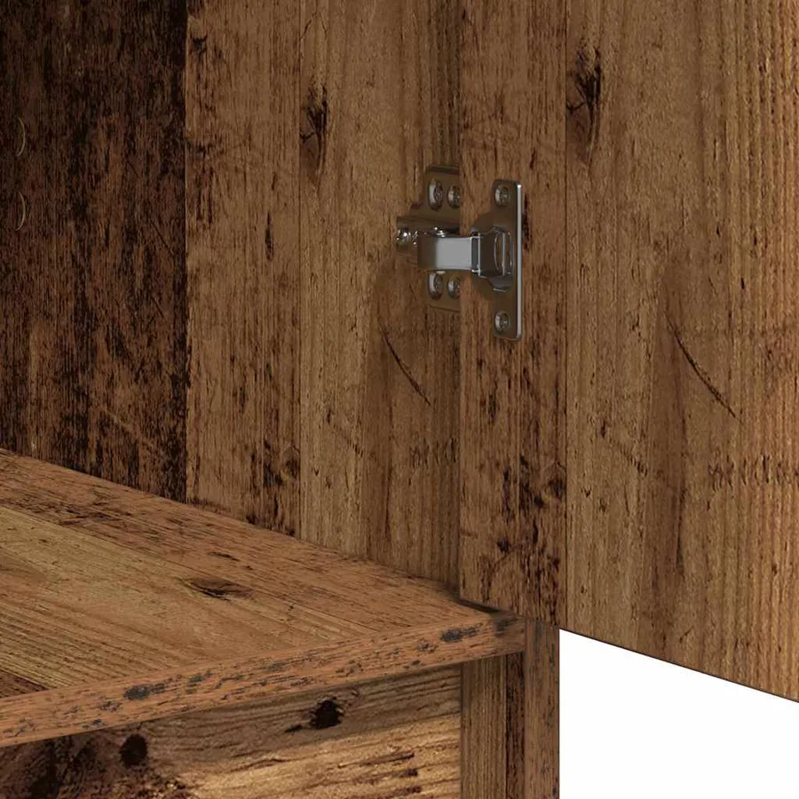 Table de Toilette avec tiroir 3 pcs Marron Bois d'ingénierie - 9