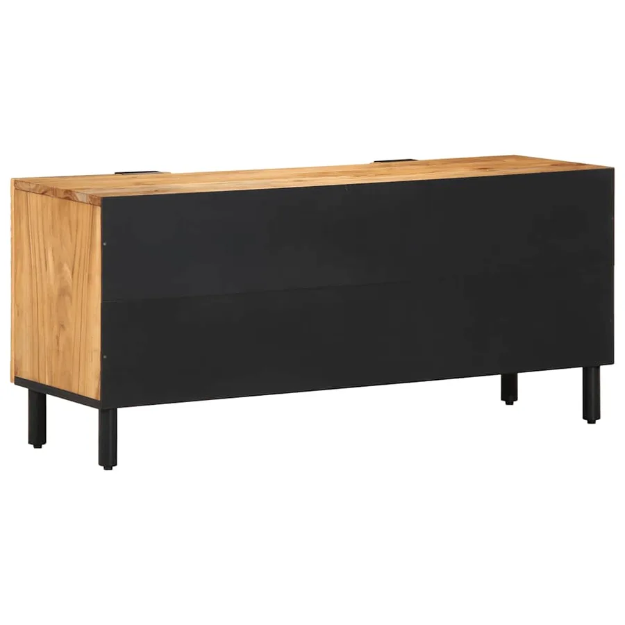 Meuble TV 105 x 33 x 46 cm en bois massif d'acacia - 5