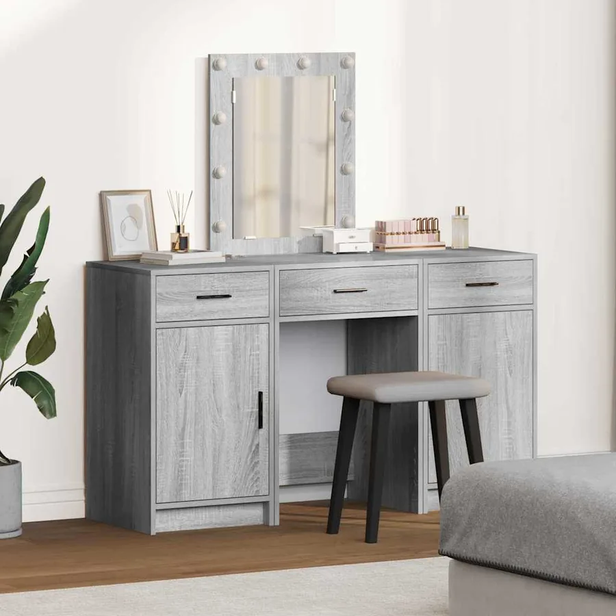 Table de Toilette Gris 50 x 41 x 135 cm Bois d'ingénierie