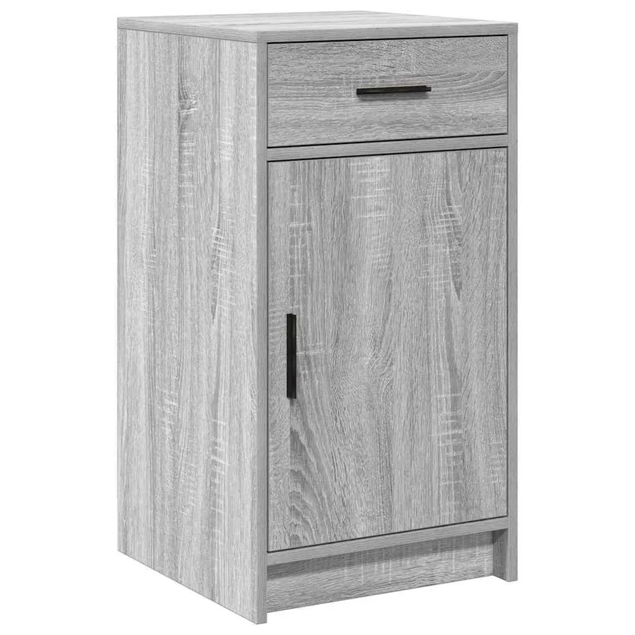 Table de Toilette avec tiroir 3 pcs Gris Bois d'ingénierie - 7