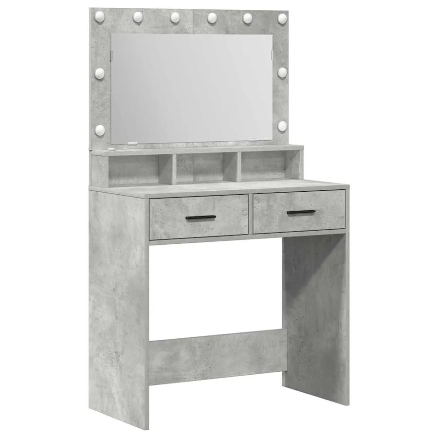 Table de Toilette Gris béton 79 x 41 x 135 cm Bois d'ingénierie - 2