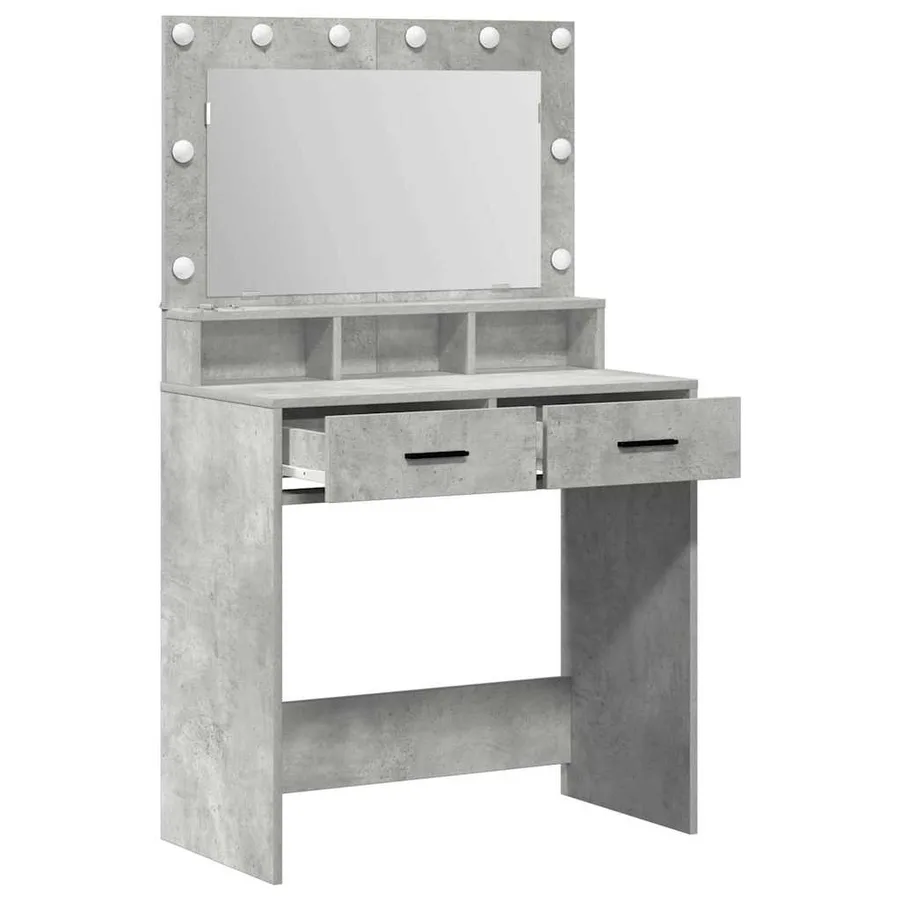 Table de Toilette Gris béton 79 x 41 x 135 cm Bois d'ingénierie - 4