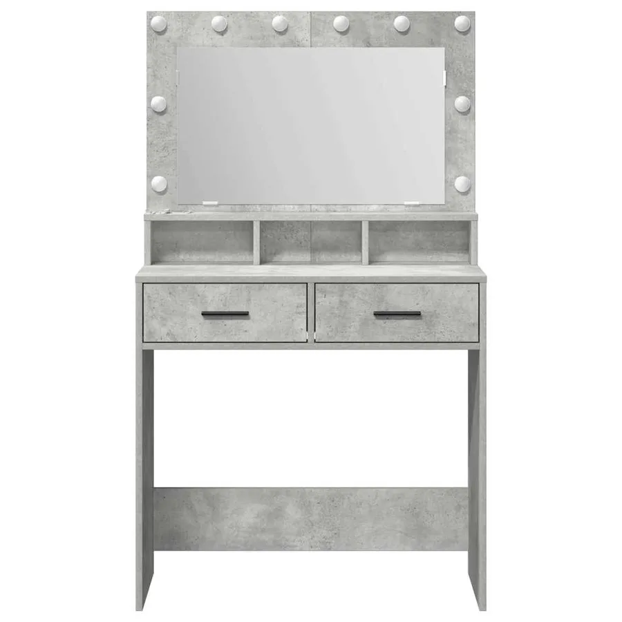 Table de Toilette Gris béton 79 x 41 x 135 cm Bois d'ingénierie - 5