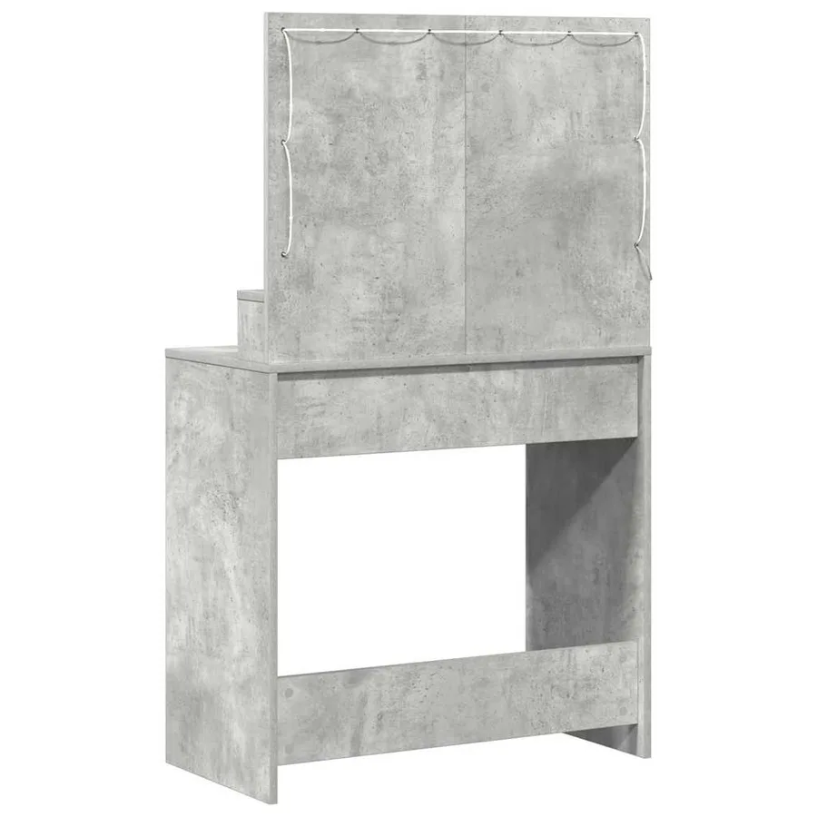 Table de Toilette Gris béton 79 x 41 x 135 cm Bois d'ingénierie - 7