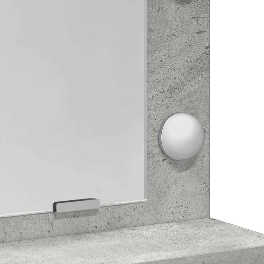 Table de Toilette Gris béton 79 x 41 x 135 cm Bois d'ingénierie - 9