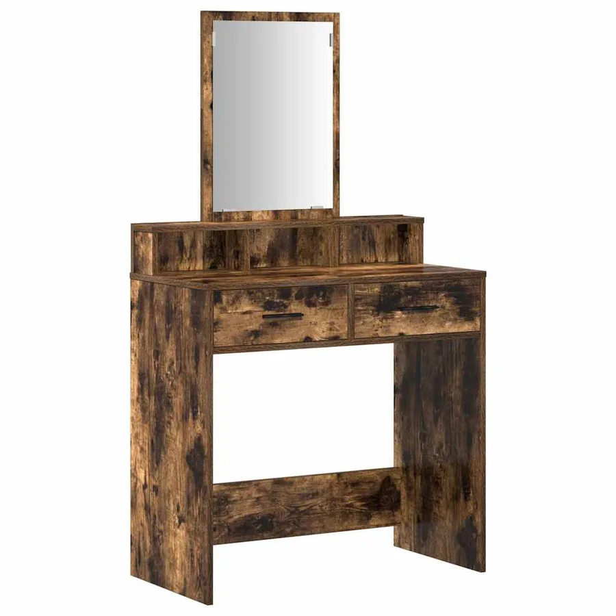 Table de Toilette Chêne fumé 79 x 41 x 140 cm Bois d'ingénierie - 2