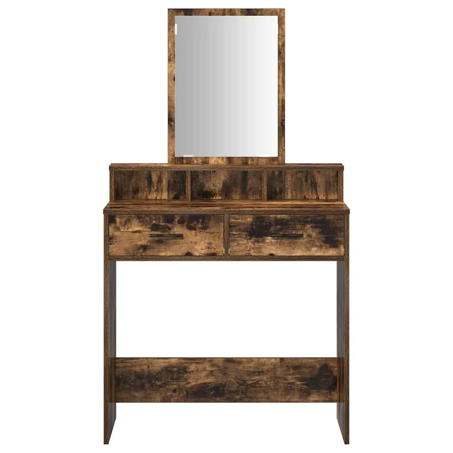 Table de Toilette Chêne fumé 79 x 41 x 140 cm Bois d'ingénierie - 6