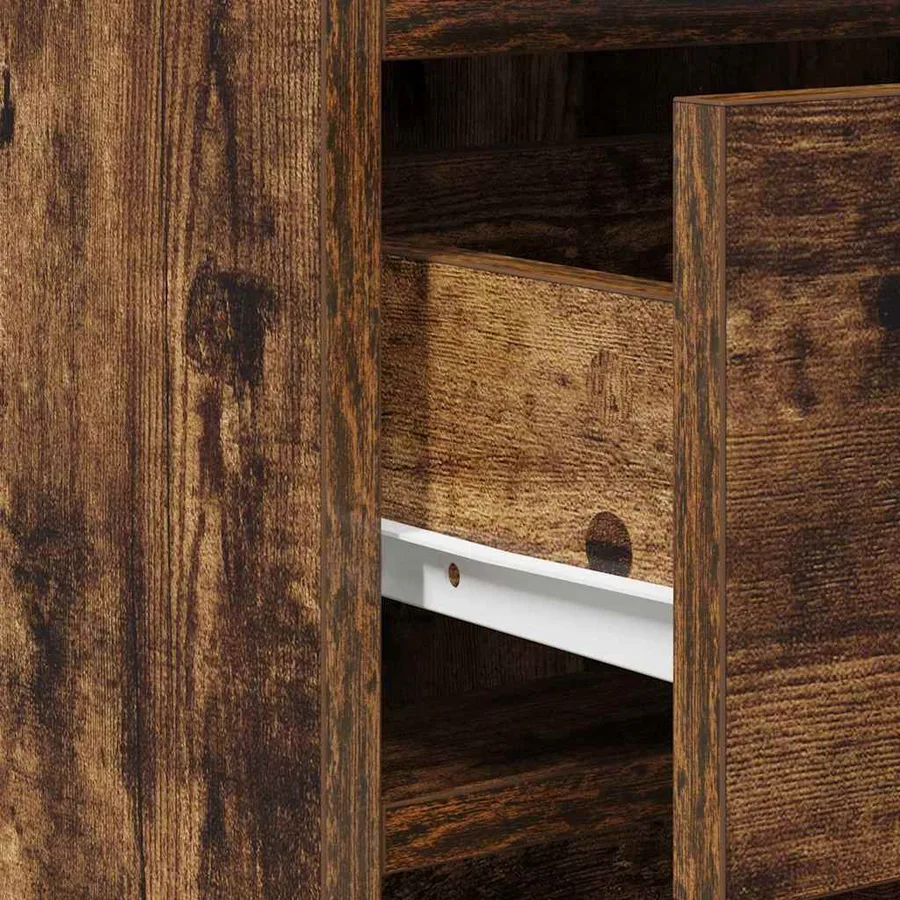 Table de Toilette avec tiroir 2 pcs Marron Bois d'ingénierie - 10
