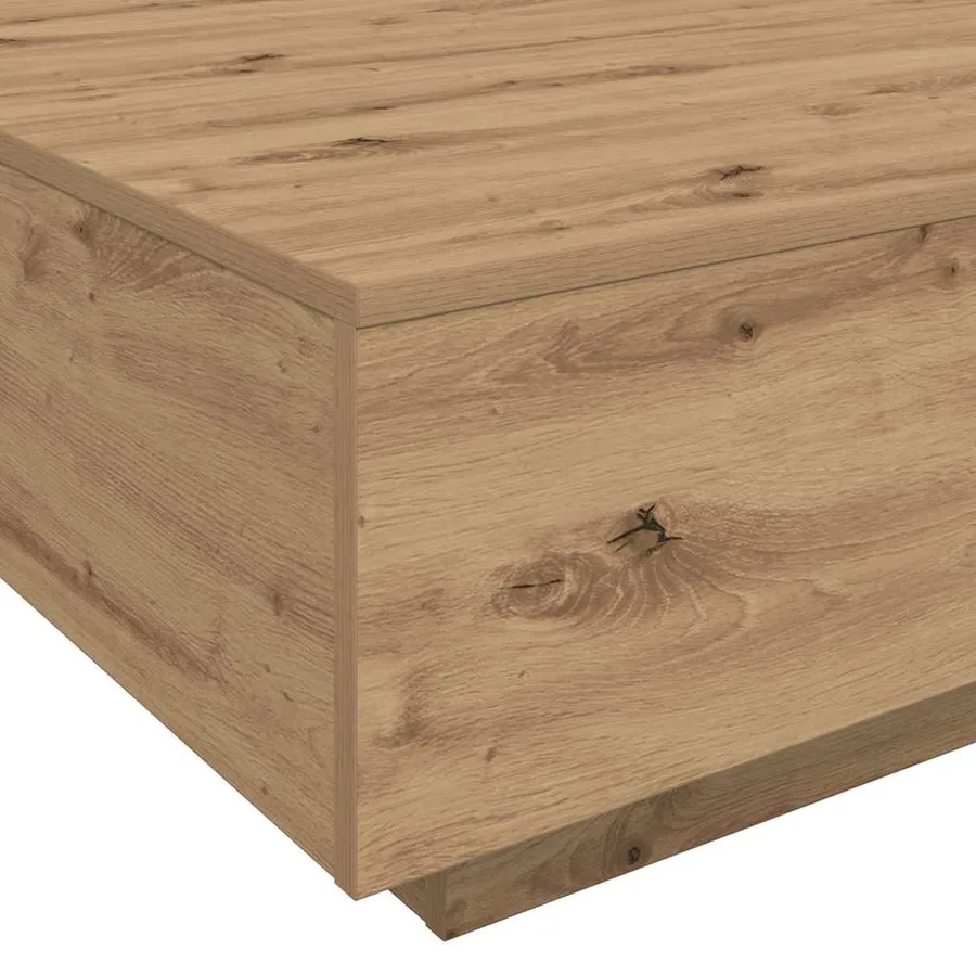Table basse Chêne artisanal 100 x 100 x 31 cm Bois d'ingénierie - 9