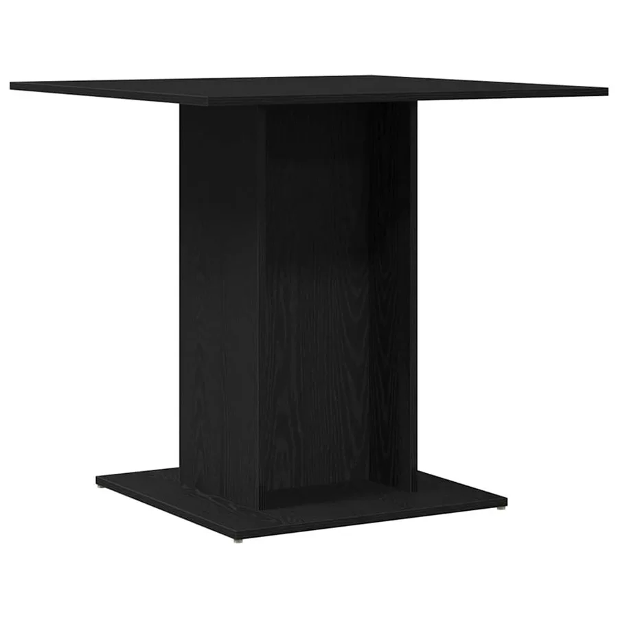 Table de salle à manger en chêne noir 80x80x75 cm bois d'ingénierie - 2