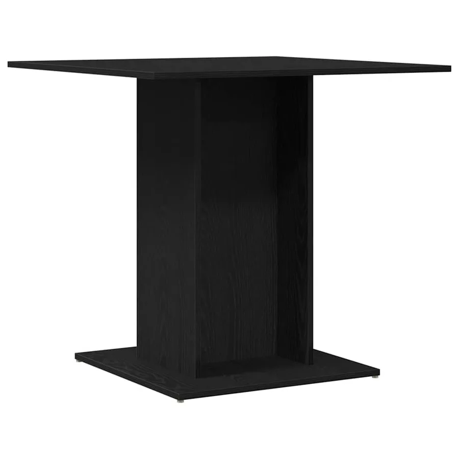 Table de salle à manger en chêne noir 80x80x75 cm bois d'ingénierie - 7