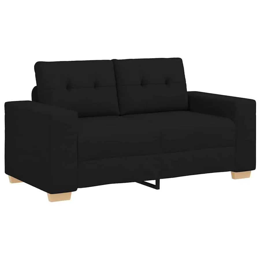 Canapé deux places noir 160x77x82 cm en tissu - 2