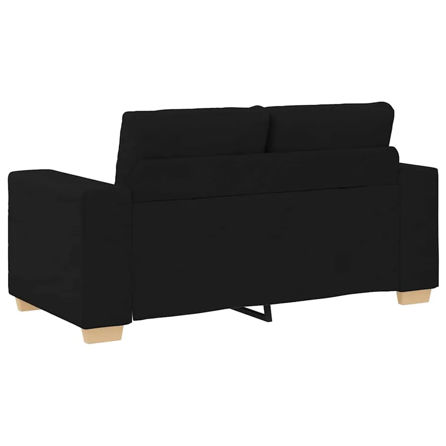 Canapé deux places noir 160x77x82 cm en tissu - 6
