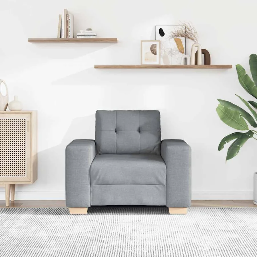 Fauteuil Gris clair 100x78x80 cm Tissu - 3