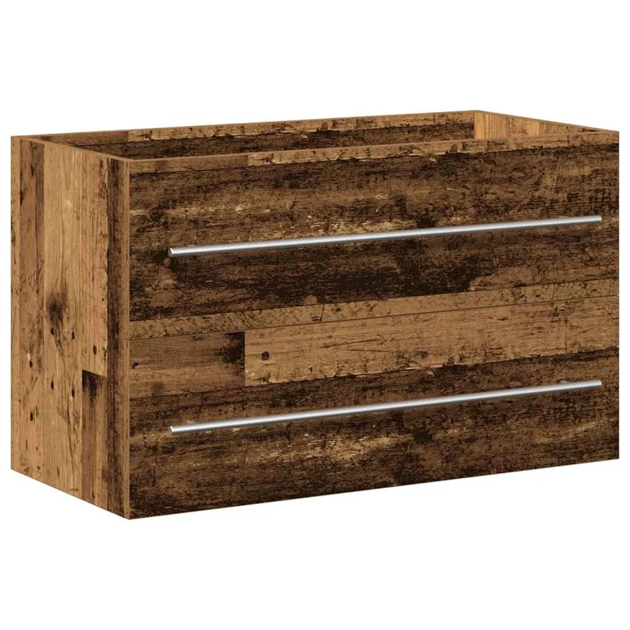 Meuble sous-vasque de salle de bain en bois ancien 80 x 38,5 x 48 cm bois d'ingénierie - 2