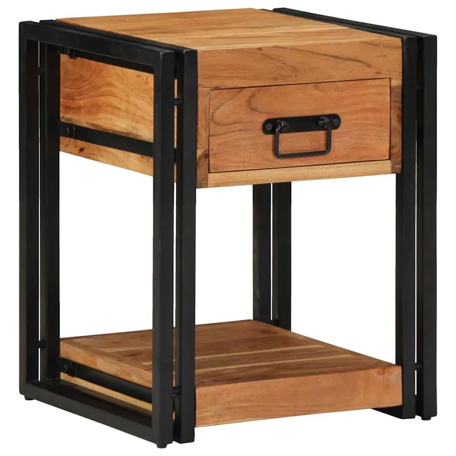Cabinet de chevet Marron 40 x 40 x 50 cm Bois d'Acacia Massif - 4
