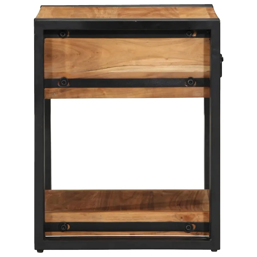 Cabinet de chevet Marron 40 x 40 x 50 cm Bois d'Acacia Massif - 7