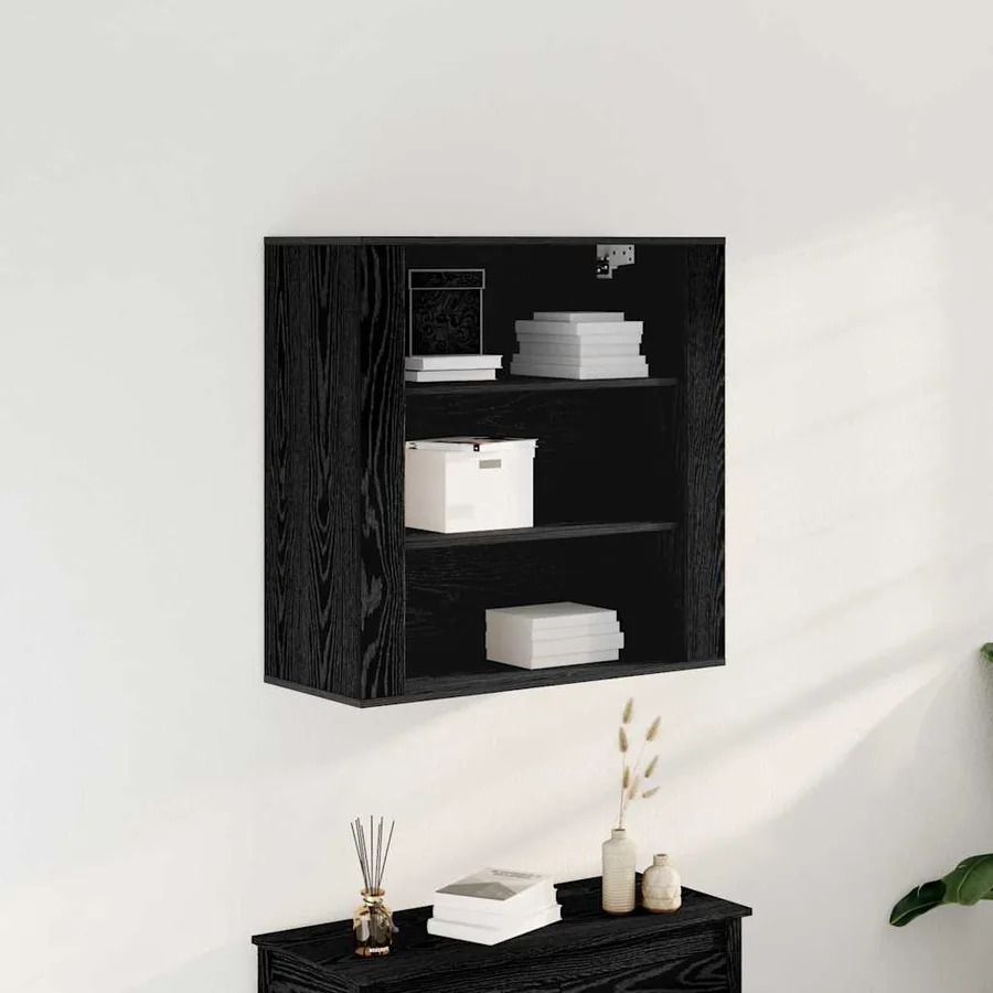 Meuble mural Chêne noir 80 x 33 x 80 cm Bois d'ingénierie