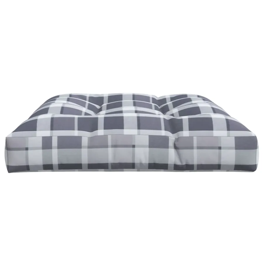 Coussin de palette motif à carreaux gris 120x80x12 cm tissu - 6