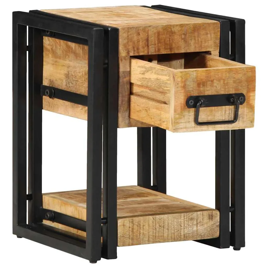 Cabinet de chevet Marron 30 x 30 x 40 cm Bois de mangue massif - 2