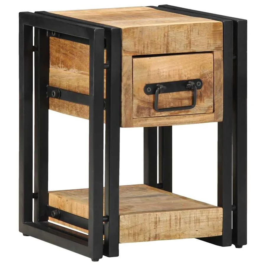 Cabinet de chevet Marron 30 x 30 x 40 cm Bois de mangue massif - 4