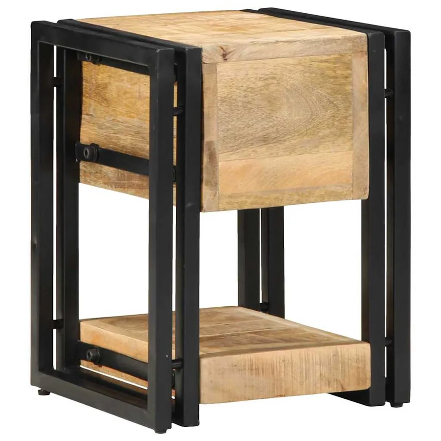 Cabinet de chevet Marron 30 x 30 x 40 cm Bois de mangue massif - 7