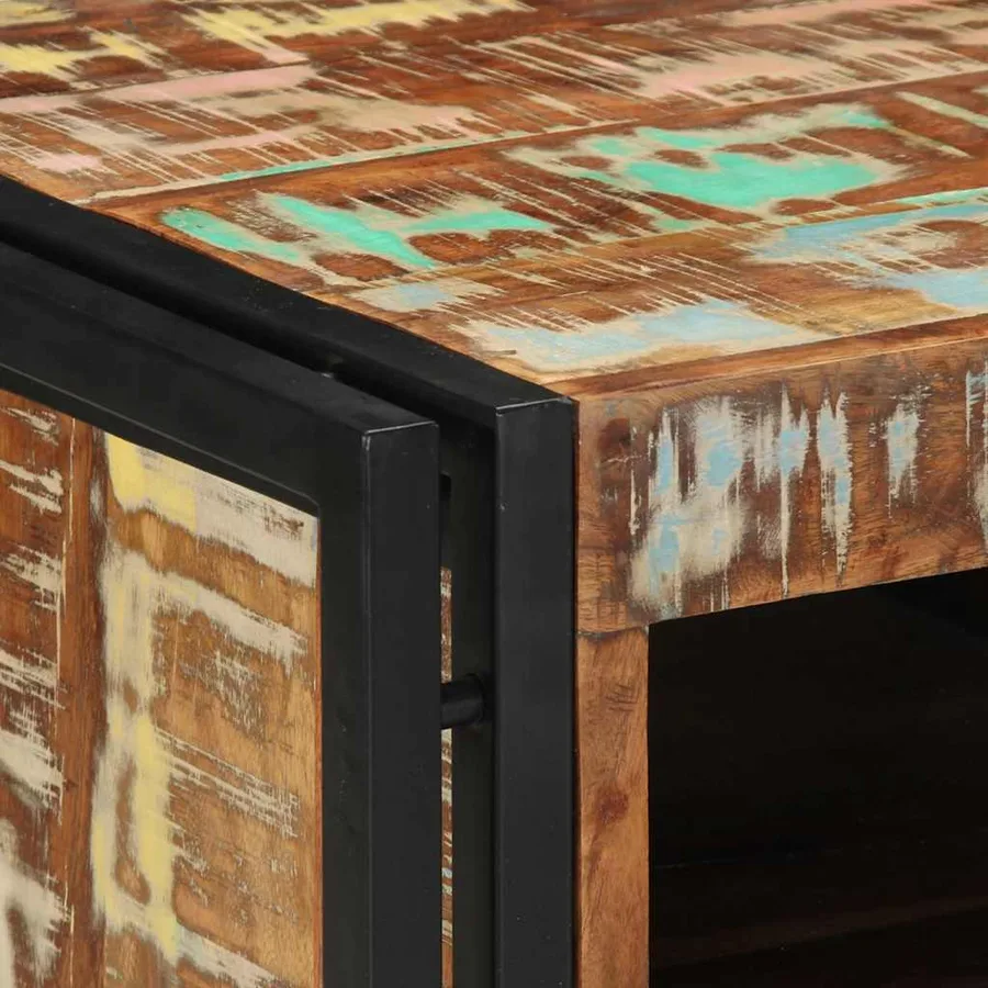 Table de chevet 40x40x59 cm en bois massif recyclé - 6