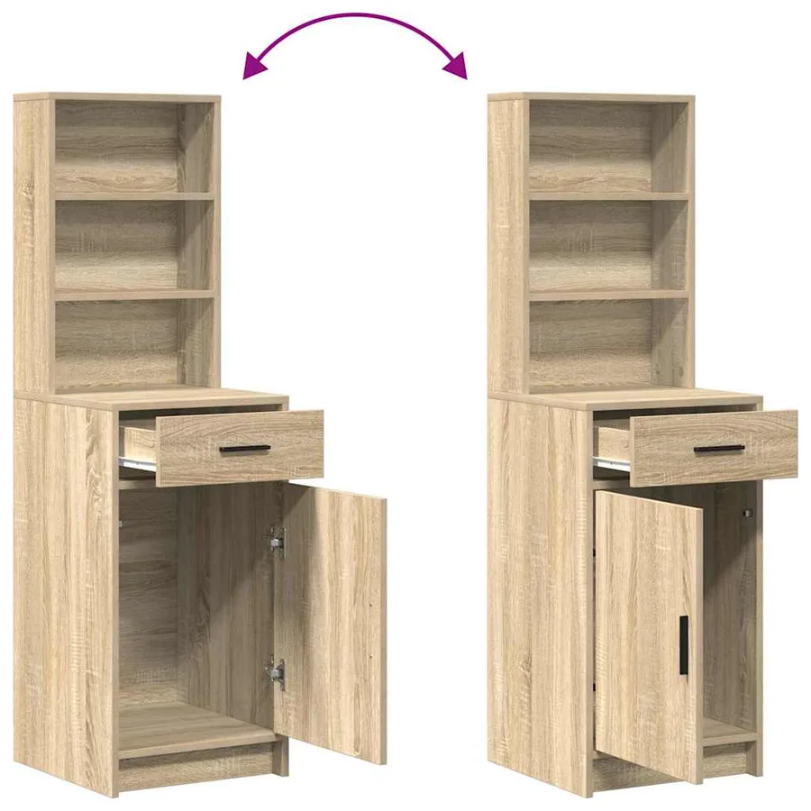 Table de Toilette avec tiroir 2 pcs Marron Bois d'ingénierie - 13