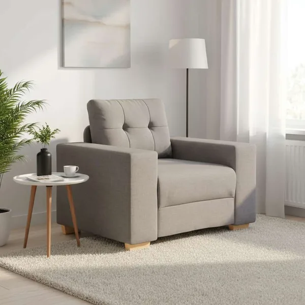 Canapé-fauteuil taupe 100x78x80 cm en tissu