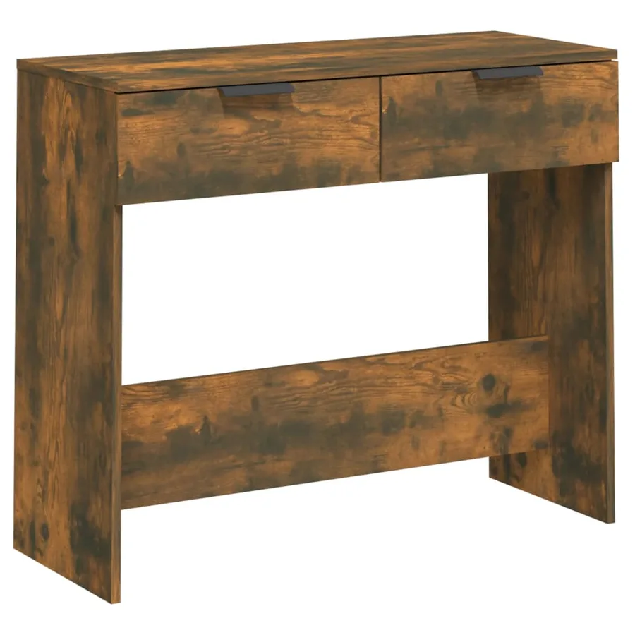 Table console Chêne fumé 90x36x75 cm Bois d'ingénierie - 2