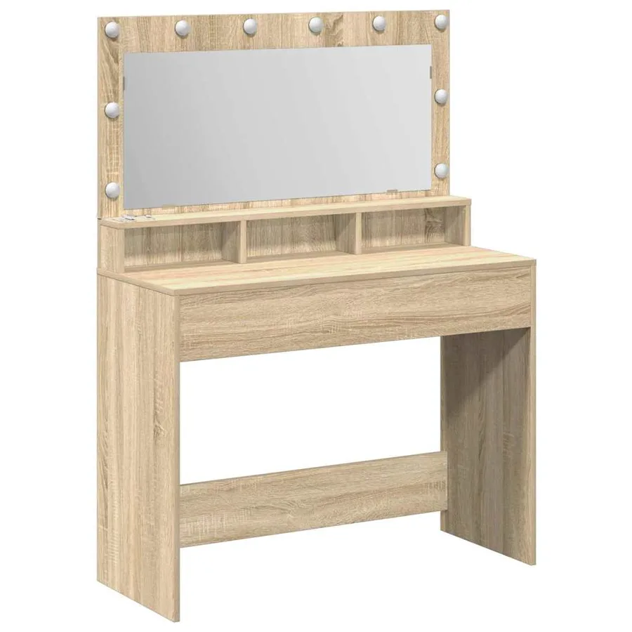Table de Toilette avec étagère Chêne Sonoma 100 x 41 x 135 cm - 2
