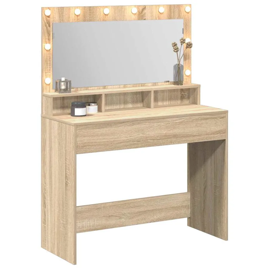 Table de Toilette avec étagère Chêne Sonoma 100 x 41 x 135 cm - 3