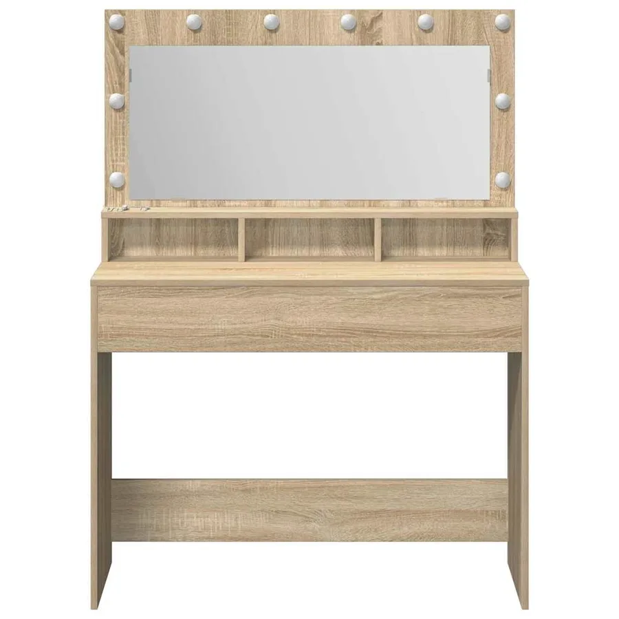 Table de Toilette avec étagère Chêne Sonoma 100 x 41 x 135 cm - 4