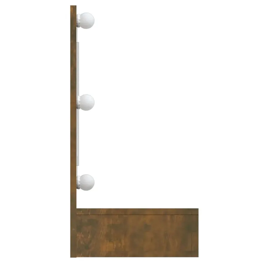 Armoire à miroir avec LED Chêne fumé 90x31,5x62 cm - 5