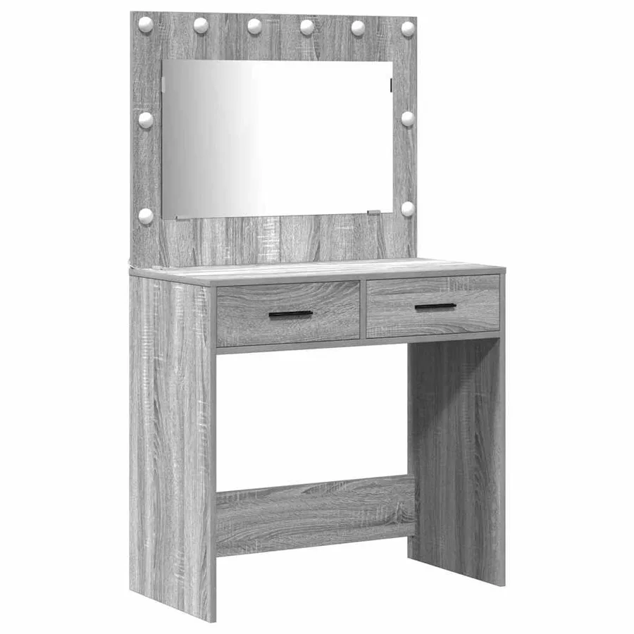 Table de Toilette avec tiroir Gris clair 78.5 x 41 x 135 cm - 5