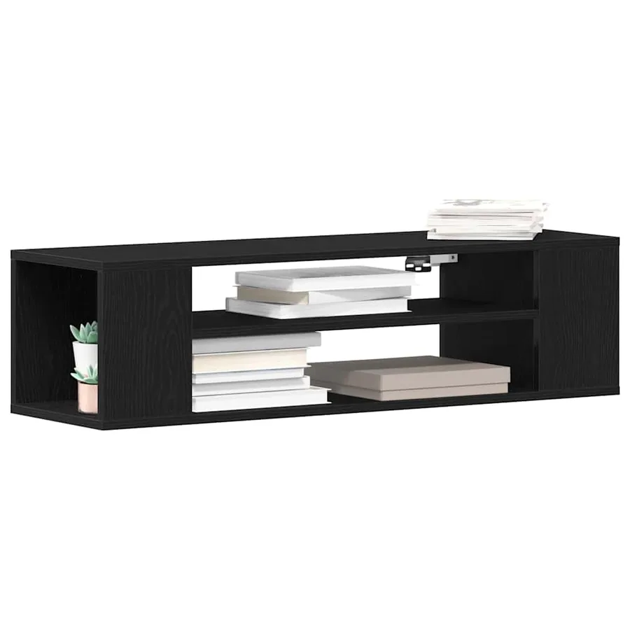 Meuble TV Chêne noir 100 x 30 x 26,5 cm Bois d'ingénierie - 3