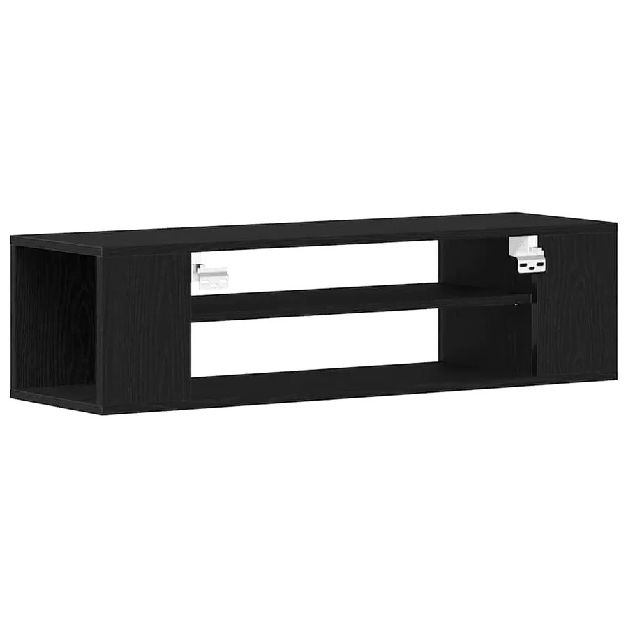 Meuble TV Chêne noir 100 x 30 x 26,5 cm Bois d'ingénierie - 5