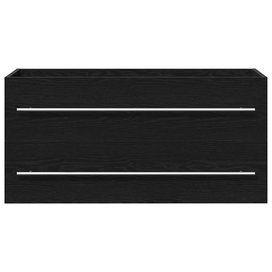 Meuble sous-vasque de salle de bain en chêne noir 100 x 38,5 x 48 cm bois d'ingénierie - 6