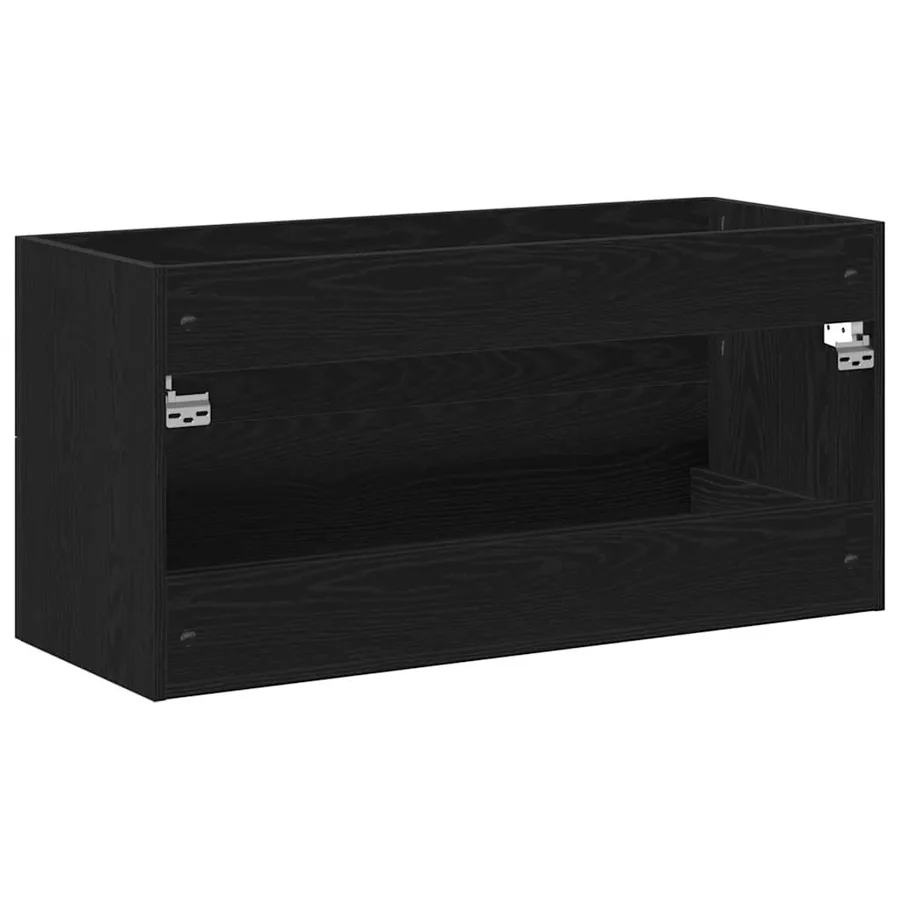 Meuble sous-vasque de salle de bain en chêne noir 100 x 38,5 x 48 cm bois d'ingénierie - 8