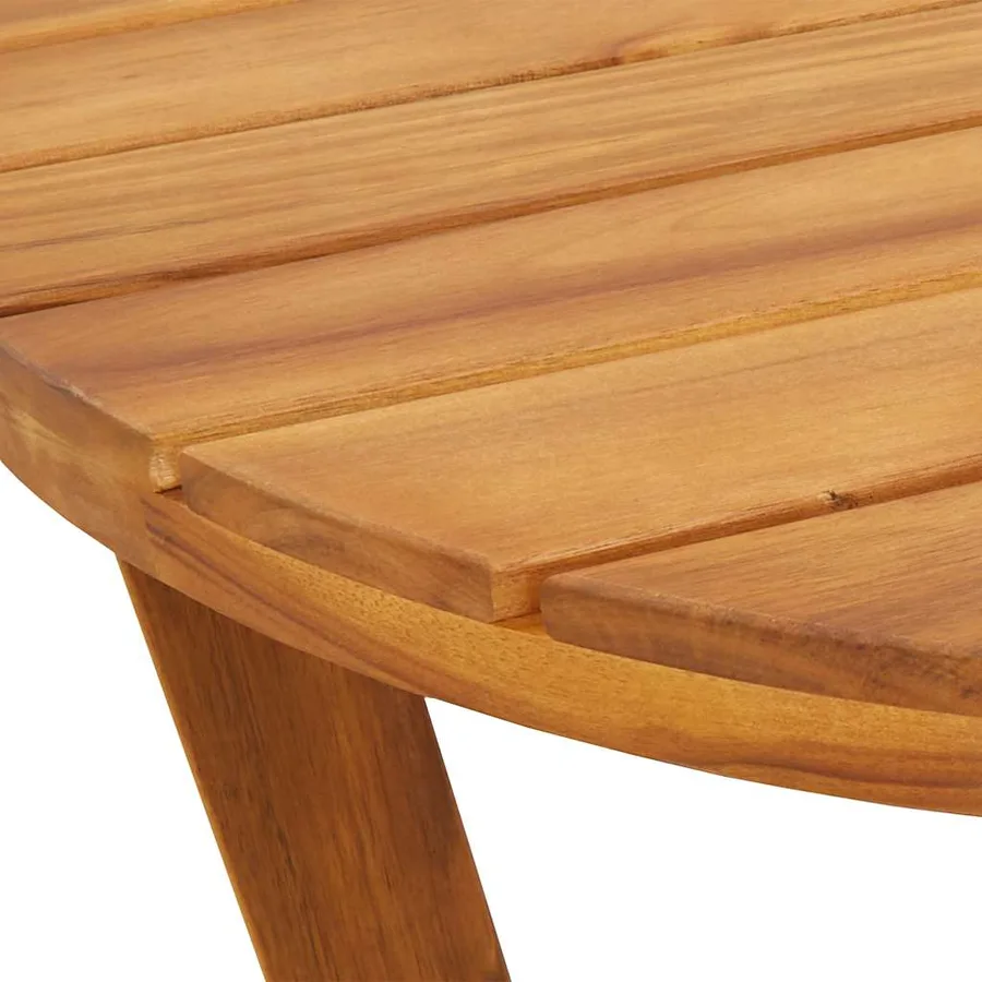 Table d'appoint de jardin ronde Ø70x75 cm en bois massif d'acacia - 11