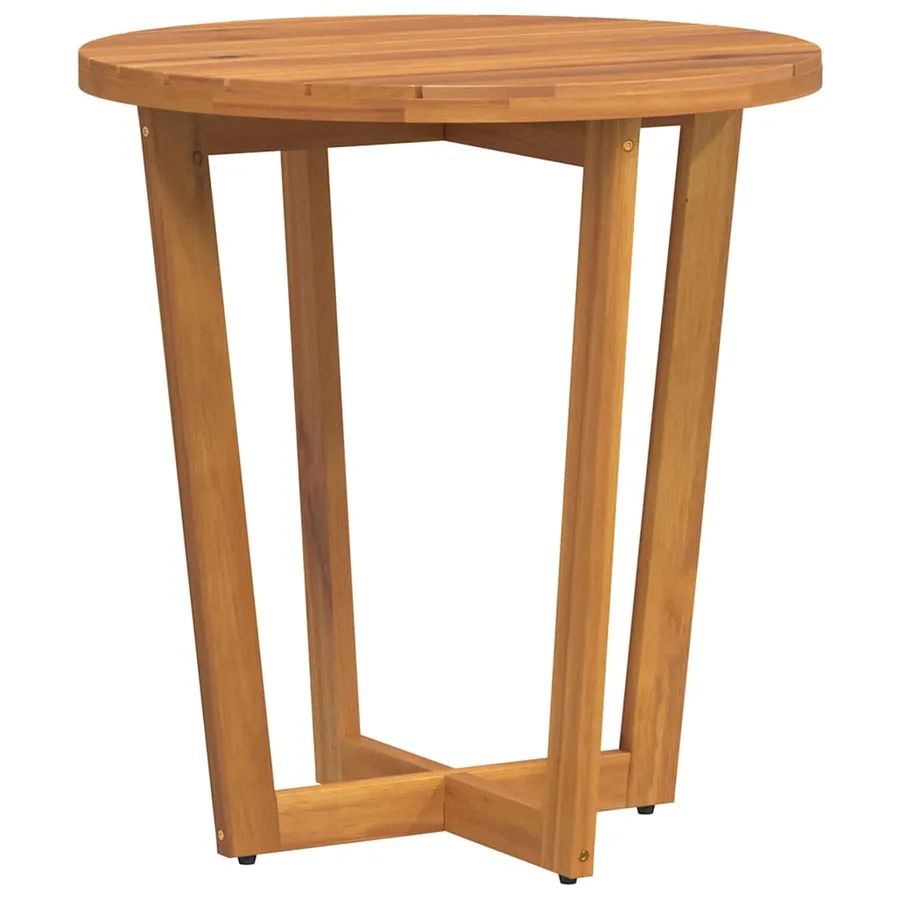 Table d'appoint de jardin ronde Ø70x75 cm en bois massif d'acacia - 2