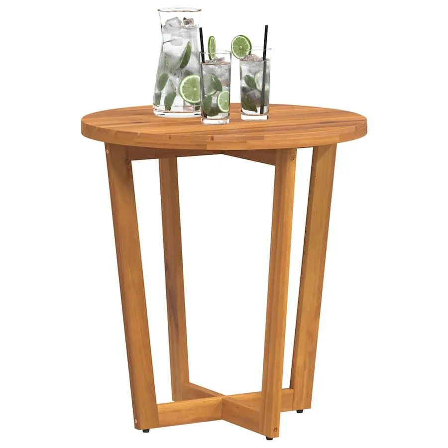 Table d'appoint de jardin ronde Ø70x75 cm en bois massif d'acacia - 4