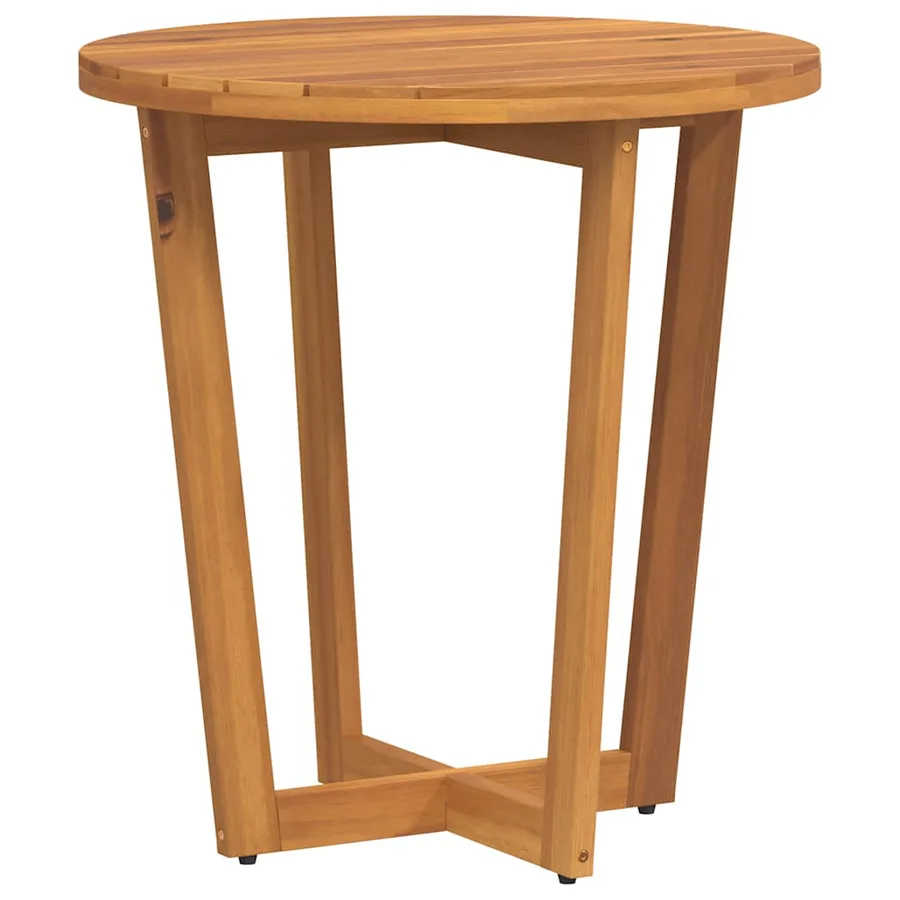 Table d'appoint de jardin ronde Ø70x75 cm en bois massif d'acacia - 7