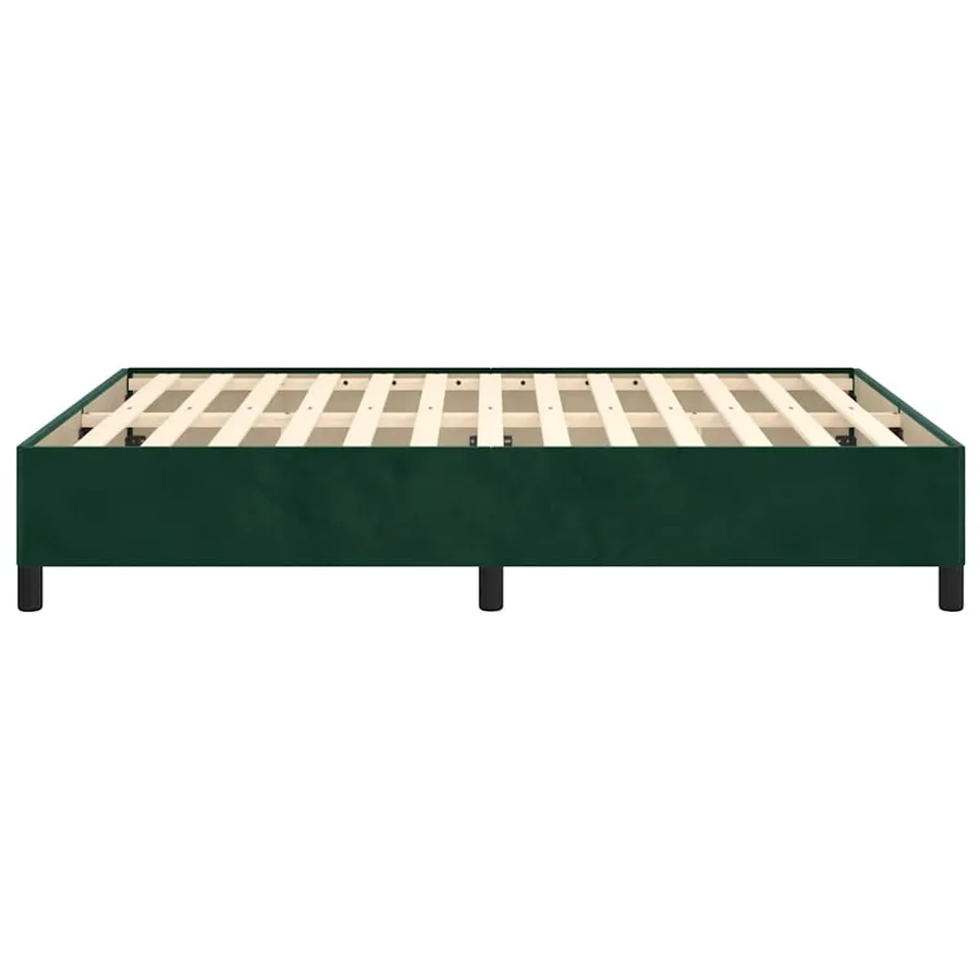 Cadre de lit sans matelas vert foncé 140x200 cm velours - 6