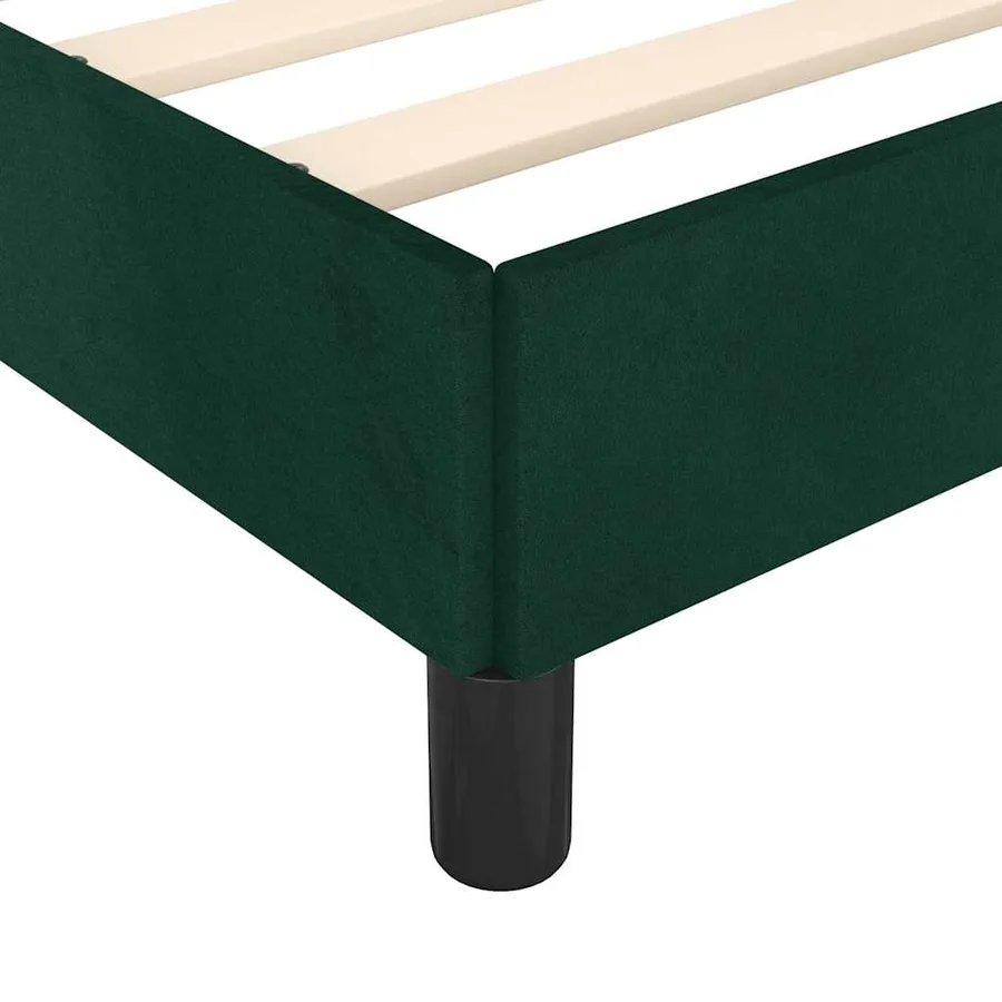 Cadre de lit sans matelas vert foncé 140x200 cm velours - 7