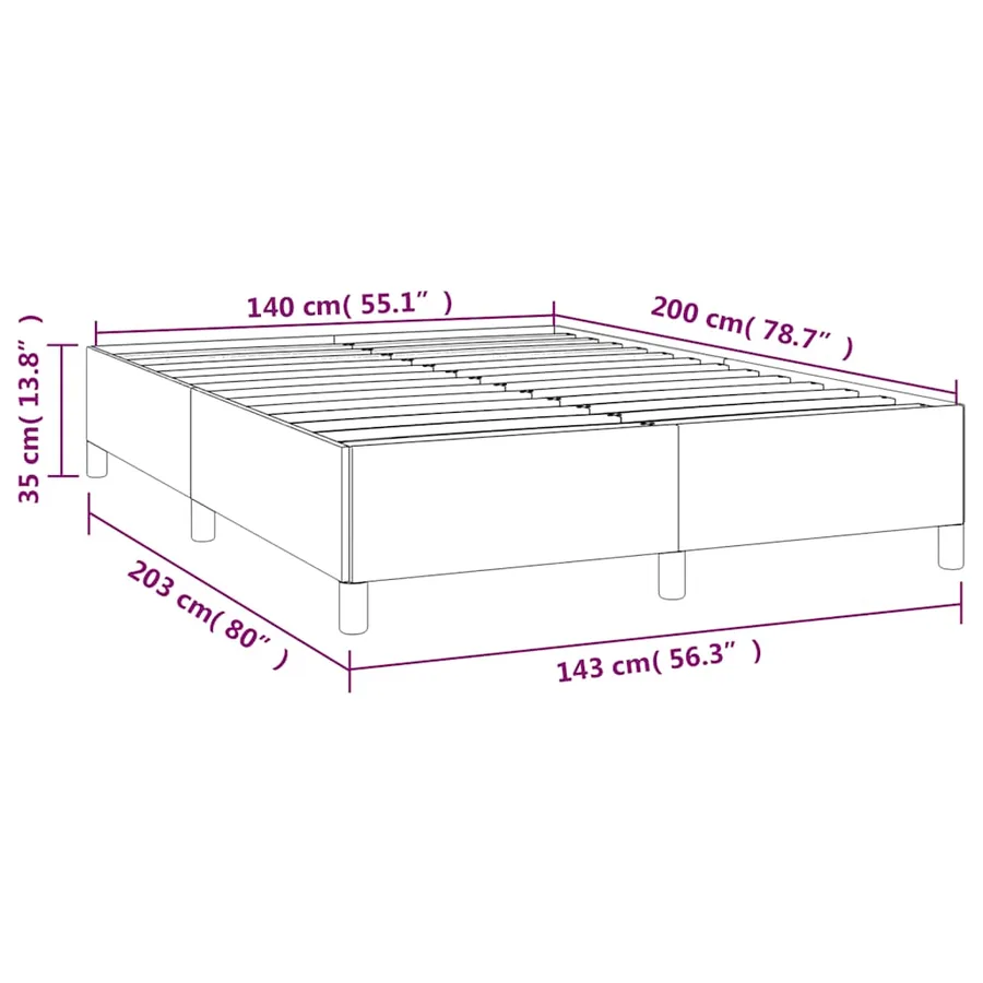 Cadre de lit sans matelas vert foncé 140x200 cm velours - 9