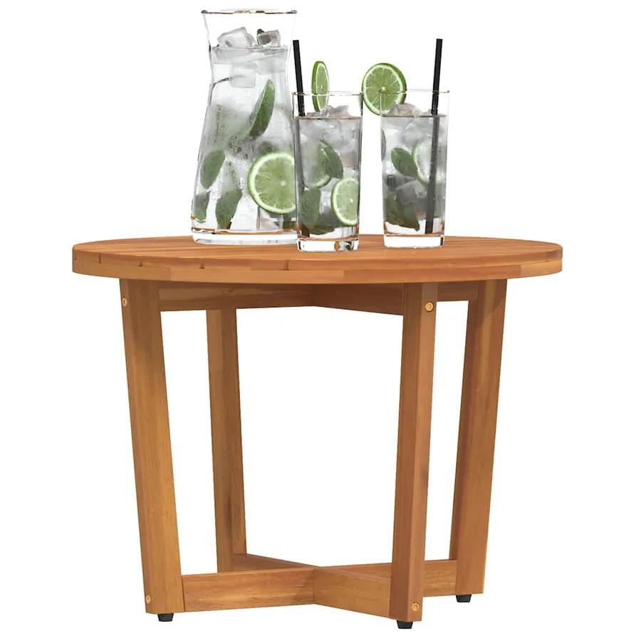 Table d'appoint de jardin ronde Ø55x40 cm en bois d'acacia massif - 4