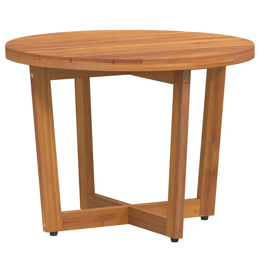 Table d'appoint de jardin ronde Ø55x40 cm en bois d'acacia massif - 7