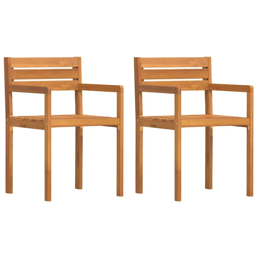 Chaises de jardin 2 pièces 50x53x80 cm Bois massif Acacia - 2